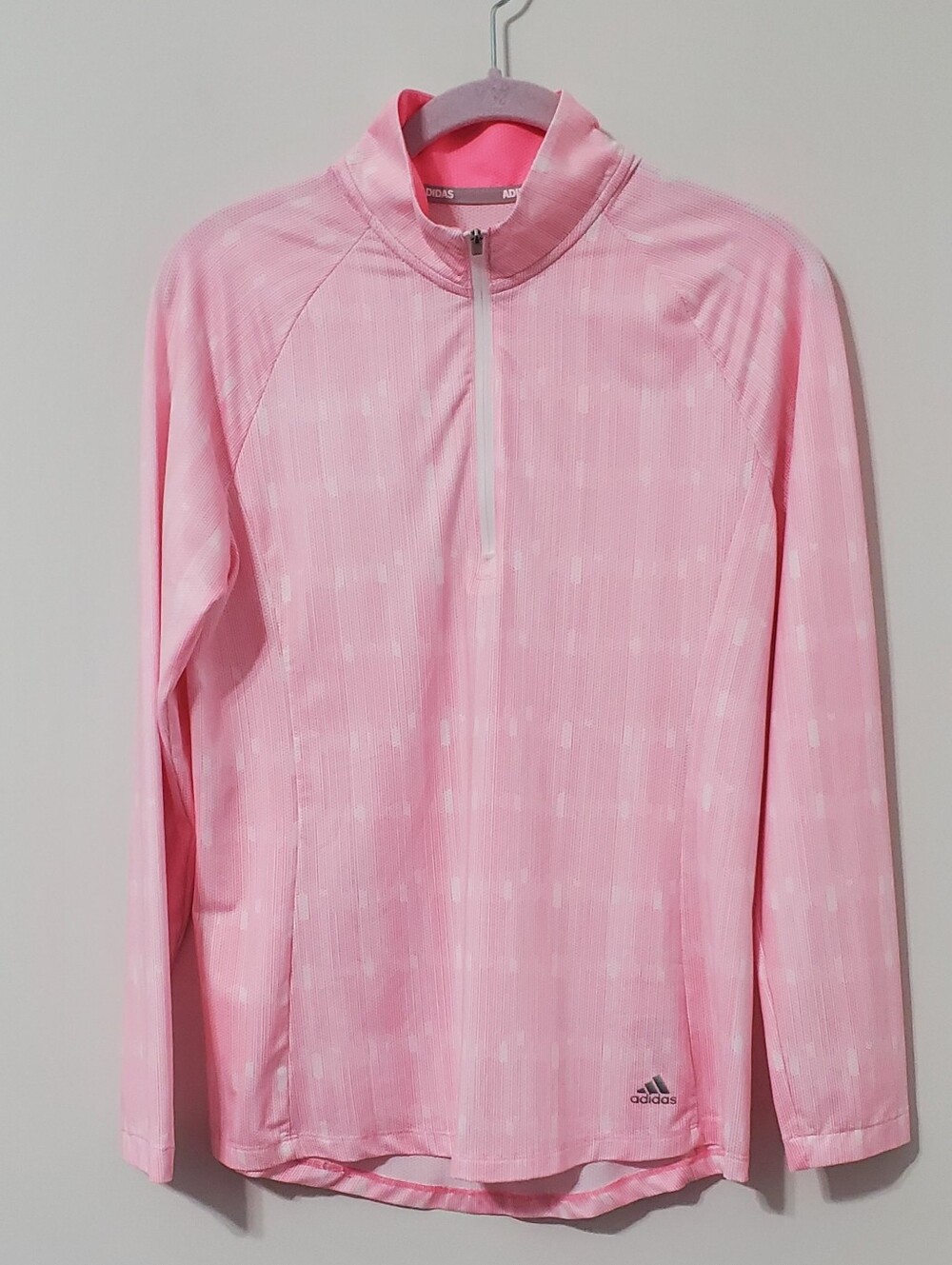Adidas Golf Womens Pink Quarter Zip Pullover Performance Top Small